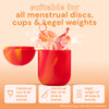 Bodyotics Comfycase sterilizer case for all menstrual discs, cups, and kegel weights. Compact, microwave-safe storage solution.