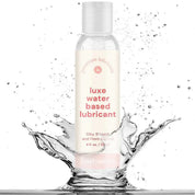 4oz Bodyotics luxe water based lubricant bottle with splash effect, silky smooth and natural feel