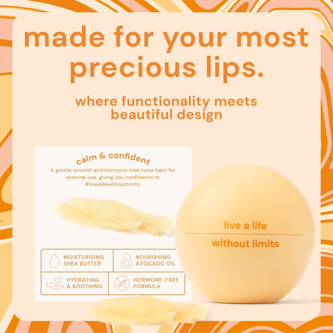 Bodyotics Vulva Balm ingredient highlights — fragrance-free, dermatologist-tested formula