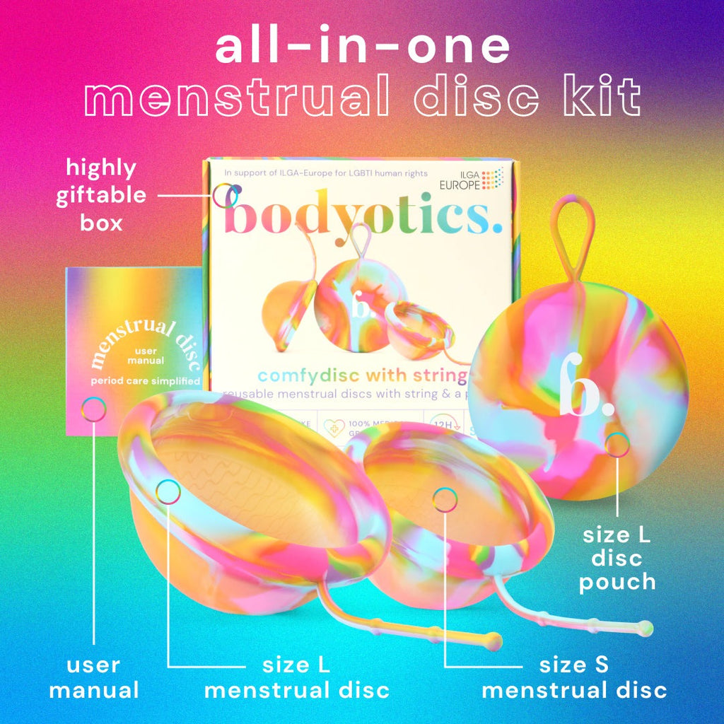 Rainbow Menstrual Disc – Supports ILGA-Europe | Bodyotics | Bodyotics