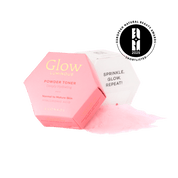 Luonkos Glow Luminous powder toner with packaging – Sprinkle Glow Repeat pink hexagonal box and container for natural skin glow