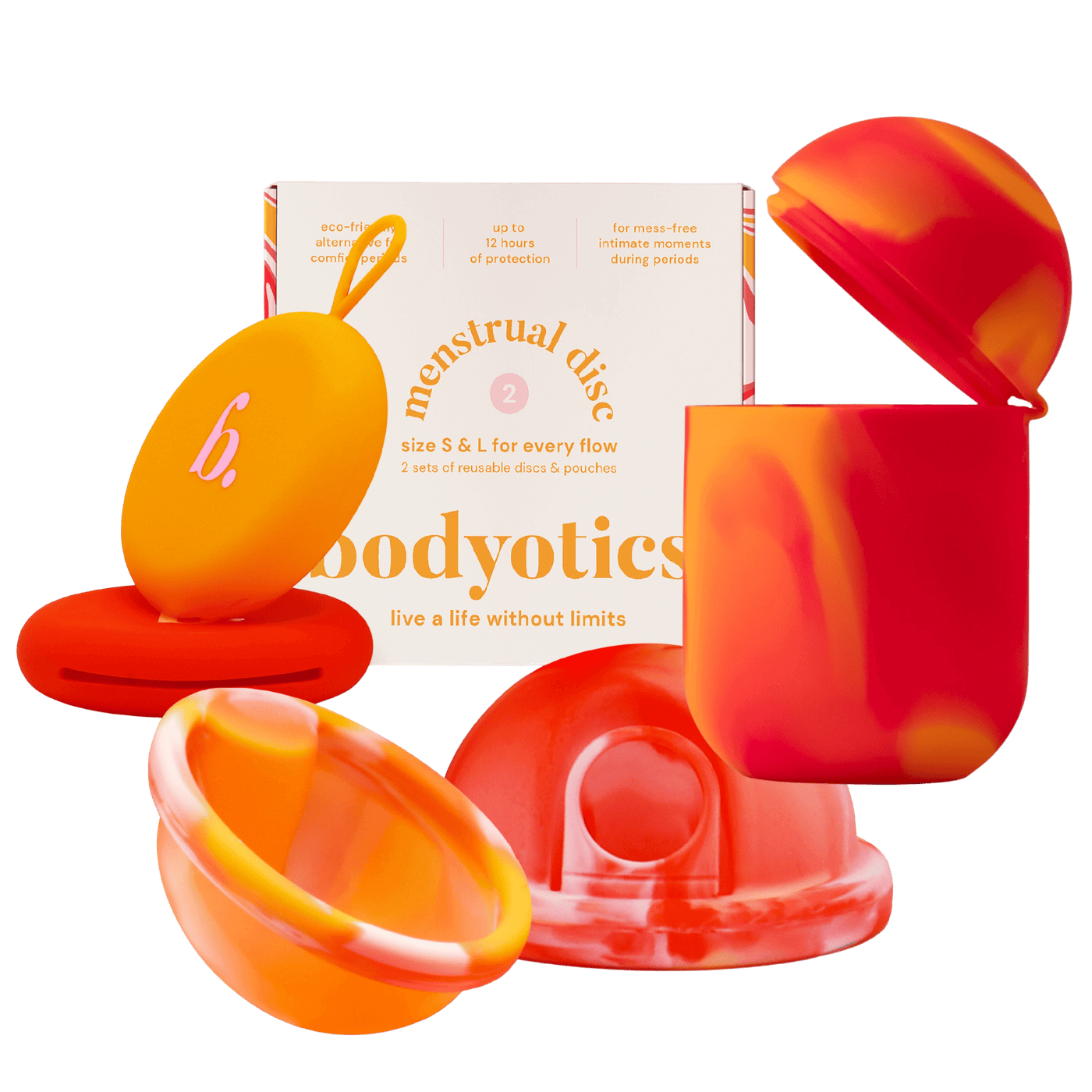 Bodyotics reusable menstrual discs S and L sizes with sterilizer case bundle – eco-friendly period care set