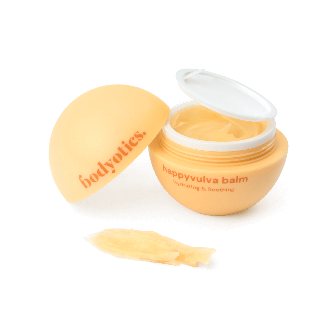 Bodyotics Happy Vulva Balm front view — soothing intimate moisturiser for vulvar comfort