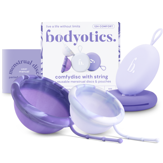 Bodyotics Comfydisc Reusable Menstrual Discs with String - 2pcs for Comfortable, Sustainable Period Care