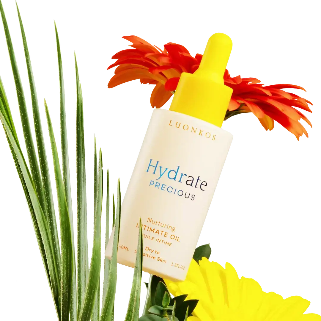Luonkos Precious intimate oil natural ingredients – botanical plant extracts and flowers for sensitive care