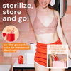 Reusable period disc care kit with sterilizer case and menstrual cup for eco-friendly menstrual care.